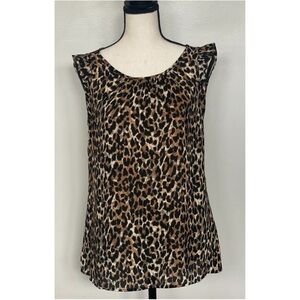 LOFT Leopard animal print blouse